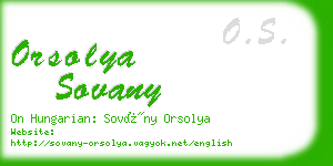 orsolya sovany business card